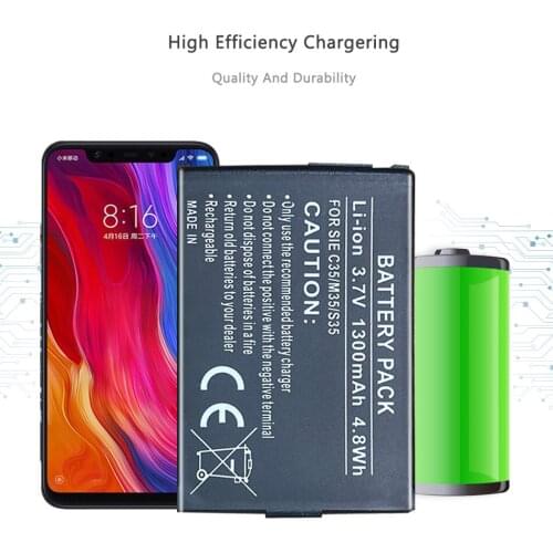 KiKiss New C35/M35/S35 1300mAh Phone Battery for Siemens 3506, 3508, 3518, 3568, 3608, C35,C35e,C35i,M35,P35,S35, S35i,S46,S47