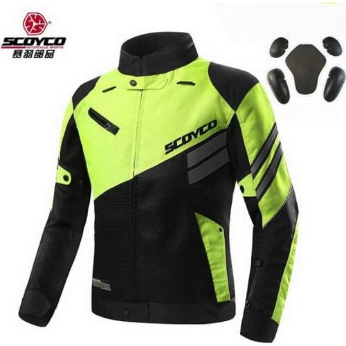 2019 Summer New SCOYCO mens coat mesh Motorcycle riding suit Jackets knight Crash proof suit Motorbike reflector jacket JK36