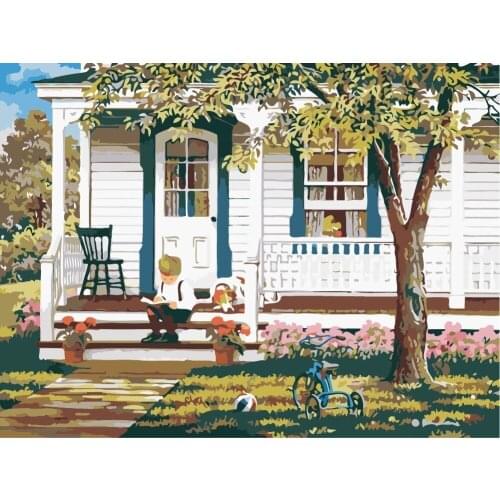 LIPHISFUN Needlework Diamond Painting 5d DIY Landscape Square/round Drill Full Embroidery Home Decoration Boy Studying Kit