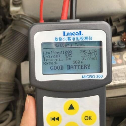 Multi-language Version Automotivo Battery Digital CCA Battery Analyzer MICRO-200 Vehicle Car Battery Tester 12V Diagnostic Tool