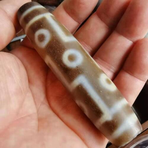 Natural old antique folk collection Naturally weathered nine-eyed dzi agate gemstone heritageNatural old antique folk collection