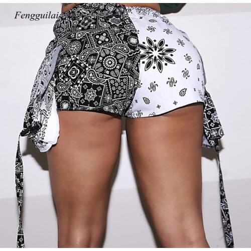 2021 New Design Womens Summer Leisure Ethnic Style Printing Fashion Beach Bandage Shorts