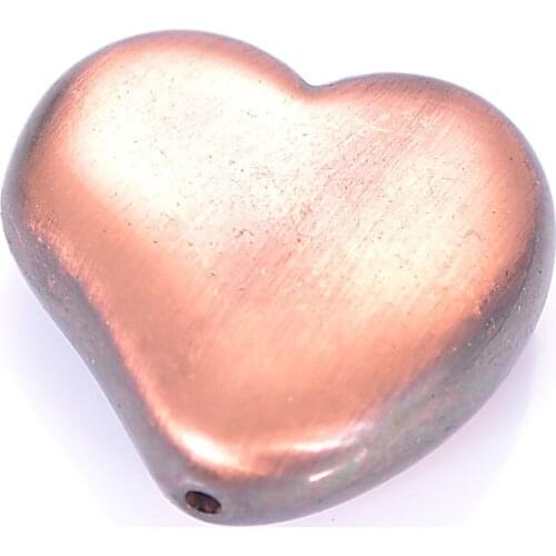 New Arrival Wholesale Brush Copper Acrylic Antique Design Beads Unique Design Heart Charm Beads For Jewelry Making Accessories