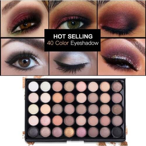 40 Colors Chocolate Eyeshadow Pallete Makeup Brushes Shimmer Pigmented Glitter Eye Shadow Palette Maquillage Eye Showdow Palet