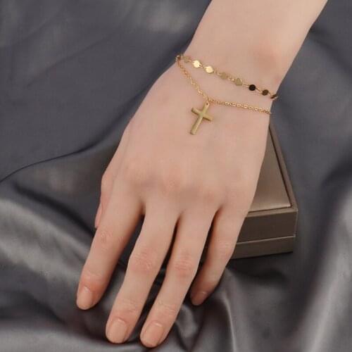 Punk Stainless Steel Bracelet For Women coin Pendant Thick Chain Bracelet Charm bracelets Party Jewelry Gift friends