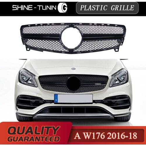 Front Grille suitable for mercedes NEW A class W176 amg Grille A180 A200 A260 A45 2016+ Auto Racing Grill without emblem