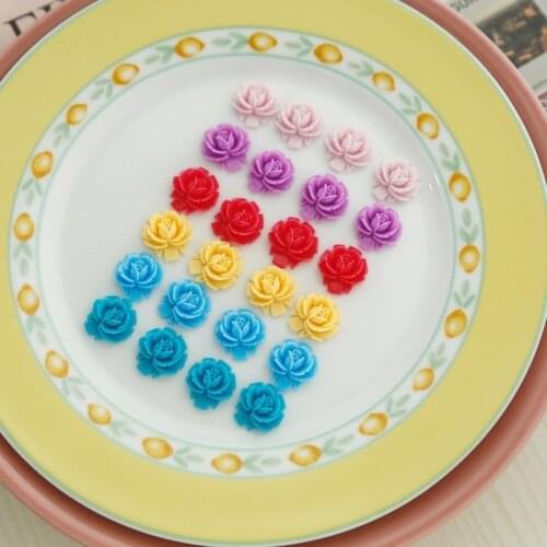 Retro Showa Style Resin Flower Half Pill Patch Hand-made DIY Stud Earrings Adhesive Special Material Jewelry Accessories