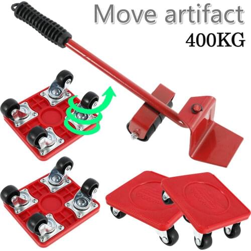 Furniture Mover Set Transport Lifter 360 degree rotation with universal wheel Heavy Stuffs Moving Wheel Roller Bar Hand Tools
