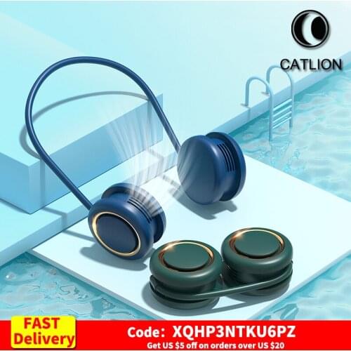 CATLION Neck Fan Portable Bladeless Fan Rechargeable Leafless Hanging Fans Air Cooler Cooling summer Wearable Neckband Fans