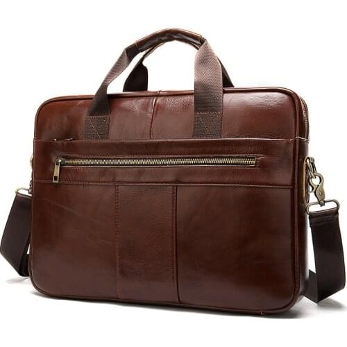 Men Office Business Shoulder Bag Genuine Leather Executive Briefcase Luxury Laptop Bag Quality Leather Business Office Briefcase