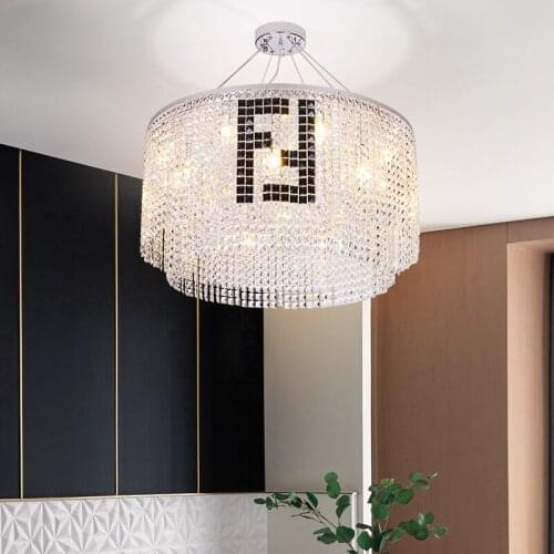 Rectangular K9 crystal light Black F crystal chandelier candelabro hotel villa modern lighting lustres clear crystal chandelier