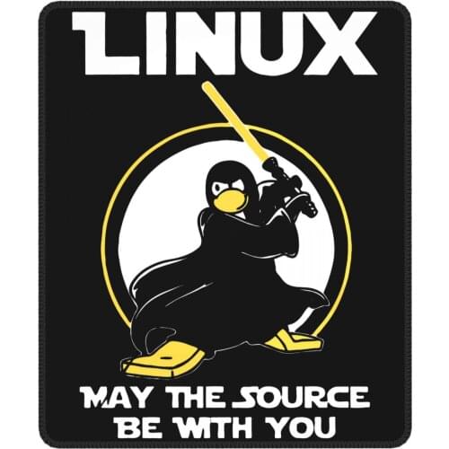 Linux May The Source Be With You Mouse Pad Penguin Programmer Developer Programming Coding Mouse Mats Rubber Gamer Laptop Pad