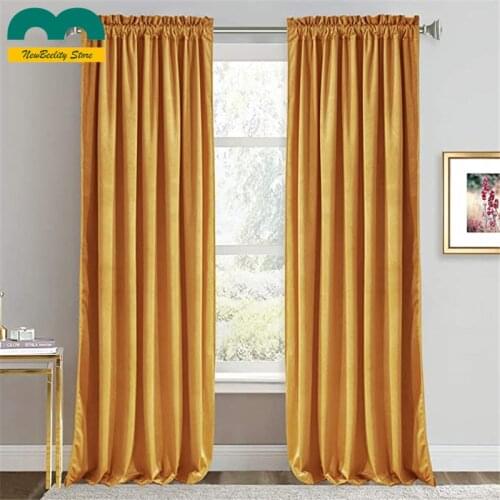 Luxury Pink Velvet Curtains for living room bedroom Green Soft Velvet Panels Light Blocking Energy Efficient Warm Gold