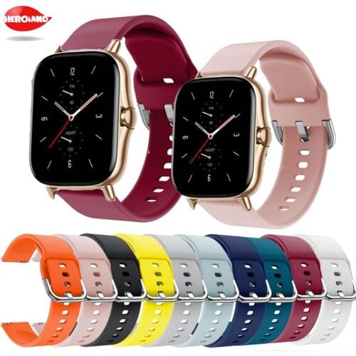 Silicone Wrist Band Strap For Huami Amazfit GTS 2 / Mini Smart Watch Band Sport Bracelet For Xiaomi Amazfit Bip S/U / Pro / GTR