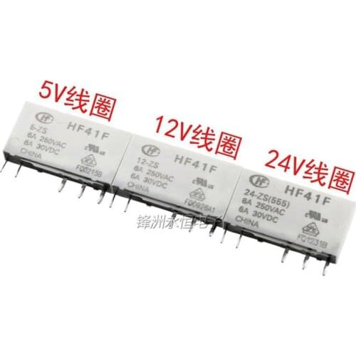 HF41F 005 012 024 -ZS 6A 5V 12V 24V Relay Brand New