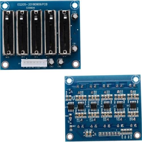 Stereo 5-Band Equalizer EQ Board Dual power +/-12V +/-15V 5-Segment Tone Preamp Adjust Board Module