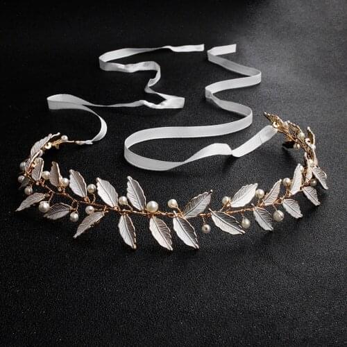 Baroque Bridal Headbands Gold Metal Leaf Pageant Hair Band Tiara Crowns Engagement Wedding Hair Accessories For Women Headpiece