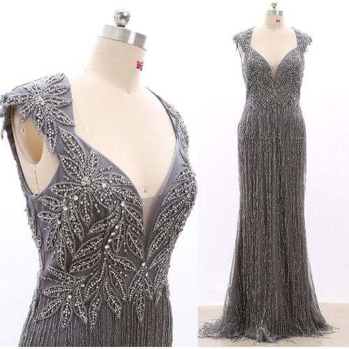 Stock Clean Tessals Mermaid Beads Evening Dresses