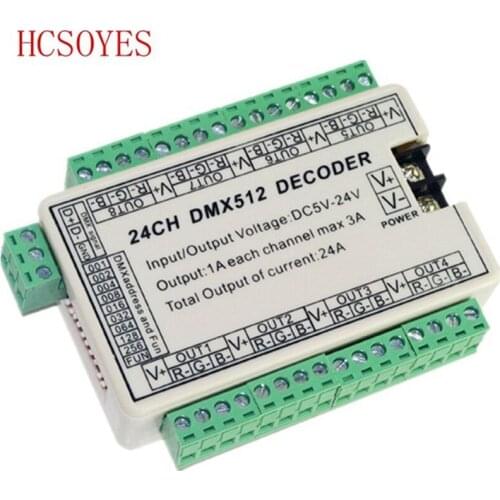 1 pcs/lots) 24CH 24 channel dmx 512 led decoder RGB controller use for led strip