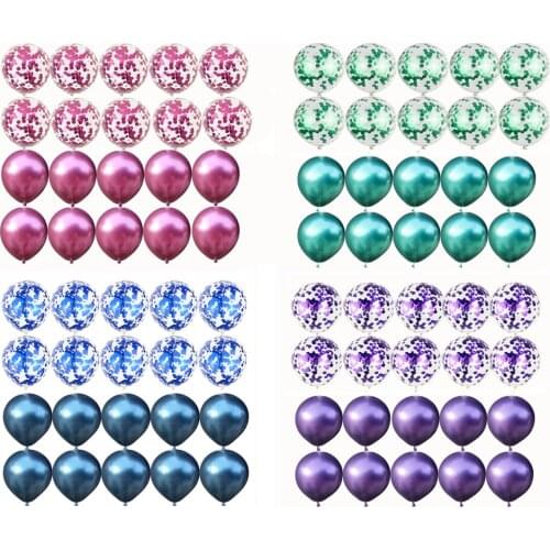 22pcs 12 inch metal confetti balloon golden latex balloon wedding birthday party decoration balloon Baby Shower