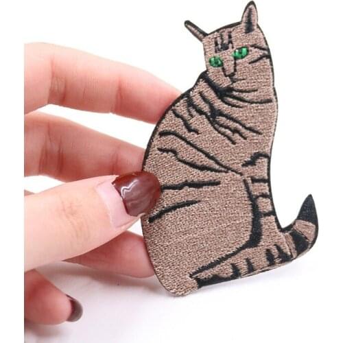 50pcs/lot Cat Embroidery Patches Letters Clothing Decoration Accessories Diy Iron Heat Transfer Applique Cute Patch