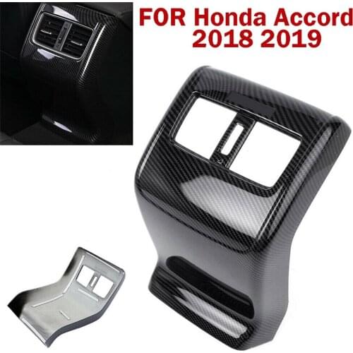 Car Interior Rear Armrest Box Air Outlet Vent Frame Trim Cover Carbon Fiber Fit for Honda Accord 2018 2019
