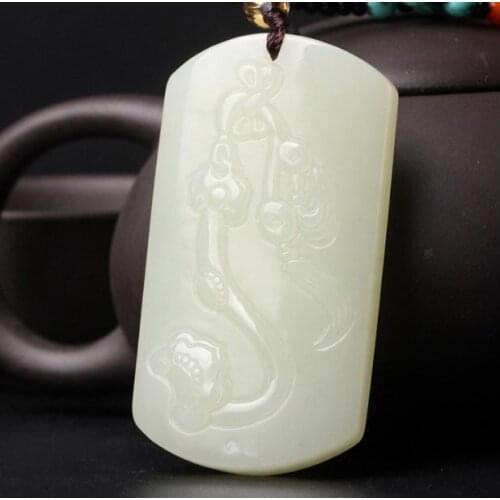 Hetian jade brand peace peace Ruyi Ruyi pendant Pendant with gender identification certificate