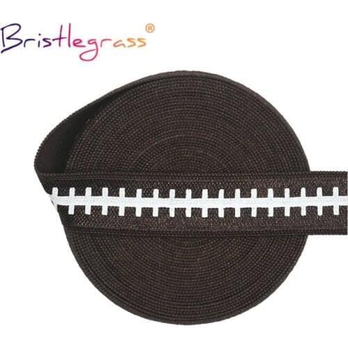 BRISTLEGRASS 50 100 Yard by Roll 5/8" 15mm Football Stitch Print Foldover Elastic FOE Spandex Band Tape Hair Tie DIY Sewing Trim