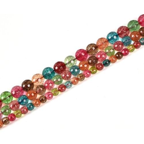 Faceted Multicolor Glass Tourmaline Beads 6/8/10/12mm Size For Jewel Accessories Loose beads For Your Female Girls 15inch H255