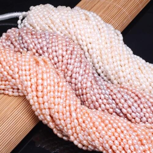 Natural freshwater pearl beads White / Pink / purple (Grade AA) Measly DIY for making necklaces and bracelets 36CM Sold in packs