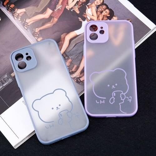 Cartoon Cute Matte phone Case Cover for Apple iPhone XR 11 12 Pro XS Max 6s 7 8 Plus SE2 Mini Shockproof Silicone Lovely