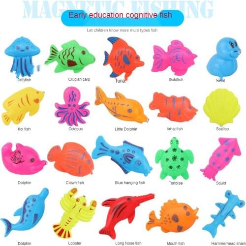 Childrens Toys Magnetic Fishing Rod Pool Set 1-4 Years Intellectual Development Parent-child Communication Toys Gifts Boy Girl