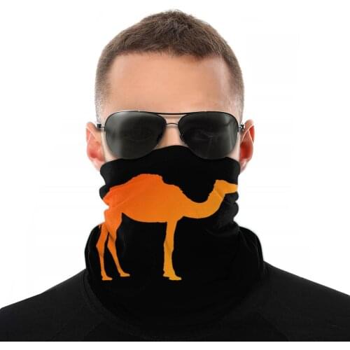 Gradient Camel Magic Scarf Half Face Mask Men Women Halloween Tube Scarf Balaclava Bandanas Polyester Headband Biking Hiking