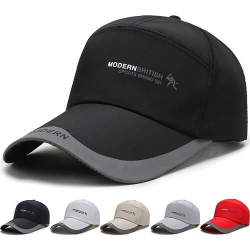 Quickly-dry Summer Baseball Caps for Men Women Long Brim Outdoor Sun Hat Simple Letter Print Breathable Visor Hat