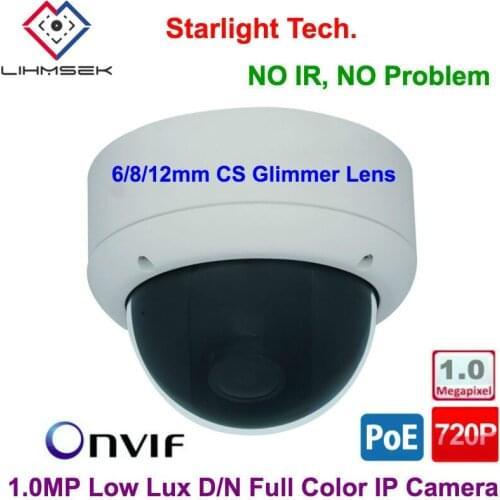 Lihmsek H.264 720P 1.0MP HD POE IP Camera with Ultra low lux D/N Color Image Network Camera Support ONVIF POE P2P, Free Shipping