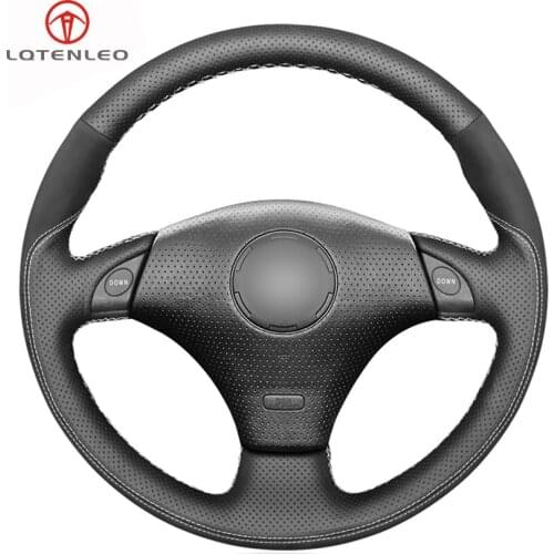 LQTENLEO Black Suede Leather Car Steering Wheel Cover for Toyota RAV4 Celica 1998-2005 MR2 2000-2004 Lexus IS200 IS300 1999-2005