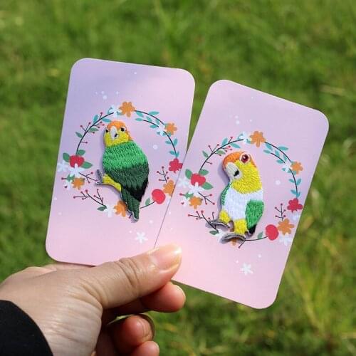 Maxsin 1 Pcs High Quality Embroidered Lovely Parrot Bird Sticker Garment Accessories Iron On Clothes Patch Decorative DIY