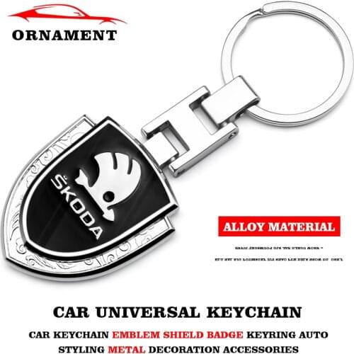 3D Metal Car Stying Emblem Keychains Key Rings Chain For Skoda Octavia A5 A7 RS Fabia Superb rapid yeti Kodiaq Car Accessories