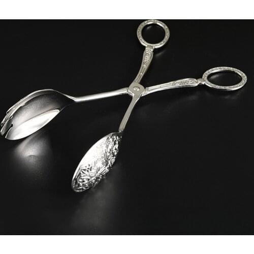 Scissor styled Metal Food Toast Cake Pizza Salad Bread Tongs Buffet Catering