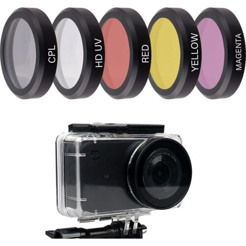 Mijia 4K Camera Filter on Waterproof Case UV CPL Red Magenta Yellow Filter For Xiaomi Mi jia 4K Mini Protection Diving Accessory