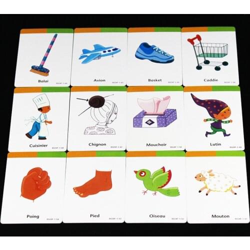 Montessori Preshcool Kids French Learning Letter/Word Cards Game Animals Flash Cards Memory Games Educational Toys For Children