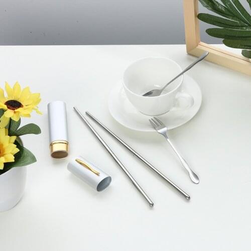 Dinnerware Set Portable Travel Folding Stainless Steel Tableware Camping Tools Set Of Spoons And Forks Portable Cutlery Forks