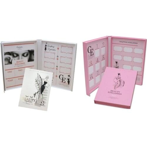 False Eyelash Storage Book Hard Paper Shell Sample Container Box Portable Makeup Display Fake Eyelashes Catalog Organizer