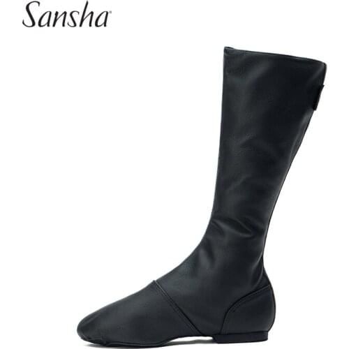 Sansha Mens Ballet Dance Boots For Professional Stage Performance Superior Pig Leather With Side Zip Soft Sole CB1LPI