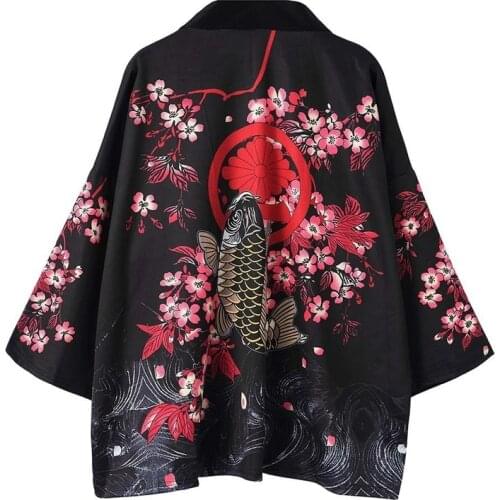 Print Japanese Men Women Cardigan Traditional Kimonos Japanese Kimono Yukata Asian Clothes Thin Casual Loose Summer Shirt