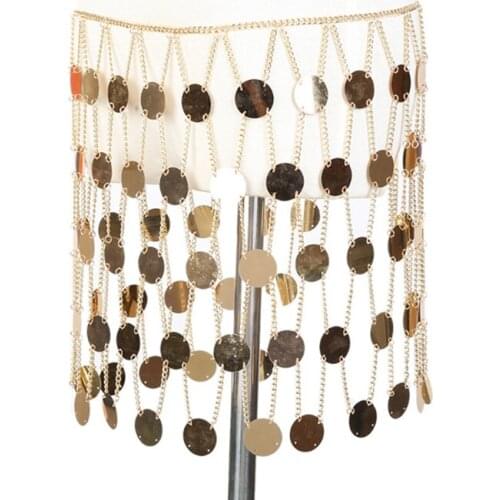 Sexy Bling Metal Body Chain Link Sequins Skirt Women Beach Bikini Hollow Out Shiny Nightclub Party Mini Skirts Festival Rave