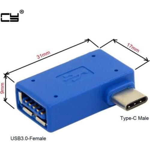 Right Angled 90 Degree USB 3.1 type c USB-C Type-C male to USB 3.0 A Female OTG Adapter connector converter for Laptop