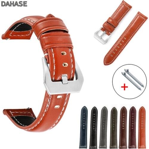 Watchbands 18mm 20mm 22mm 24mm Retro Oil Wax Leather Watch Band Wristwatch Strap Quick Release Watch Bracelet Belt