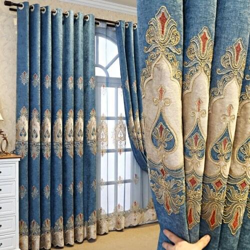 Luxury European Tulle Curtains Blackout Window Curtain for Living Room Bedroom Kitchen Modern Decoration Drapes Blinds