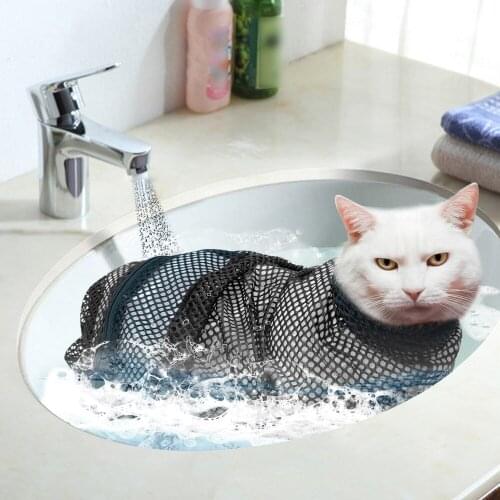Mesh Pet Cat Grooming Bath Bag Cat Supplies Washing Bags For Pet Bathing Nail Trimming Injecting Anti Scratch Bite Restraint